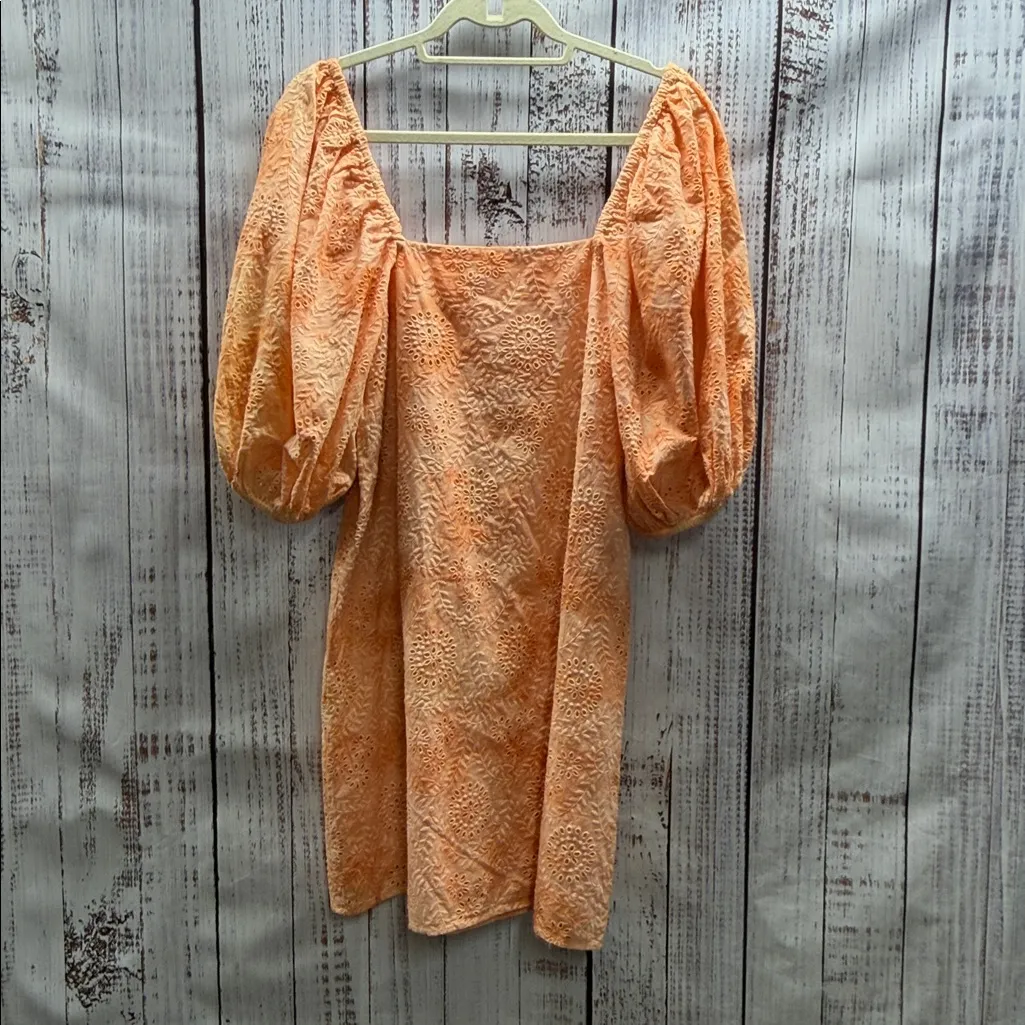 Jen's Pirate Booty Ashbury Apricot Swirl Eyelet Puff Sleeve Mini Dress - Image 8