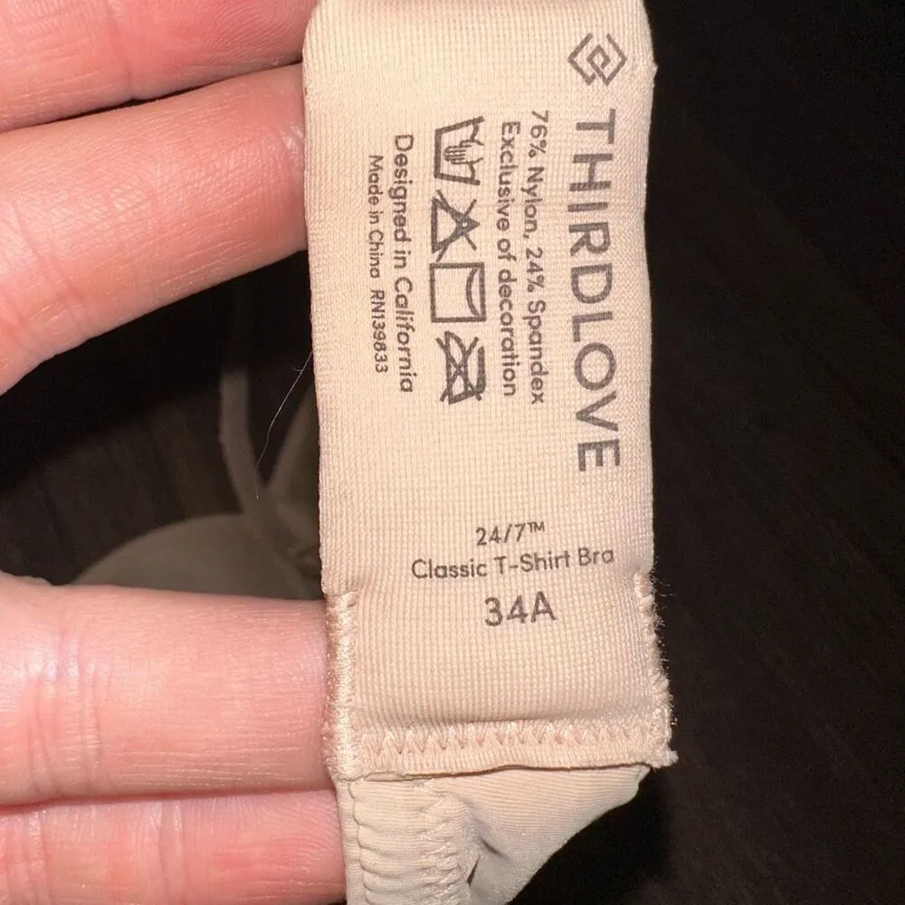 Thirdlove creamy nude 34A luxe Classic T-shirt bra - Image 3