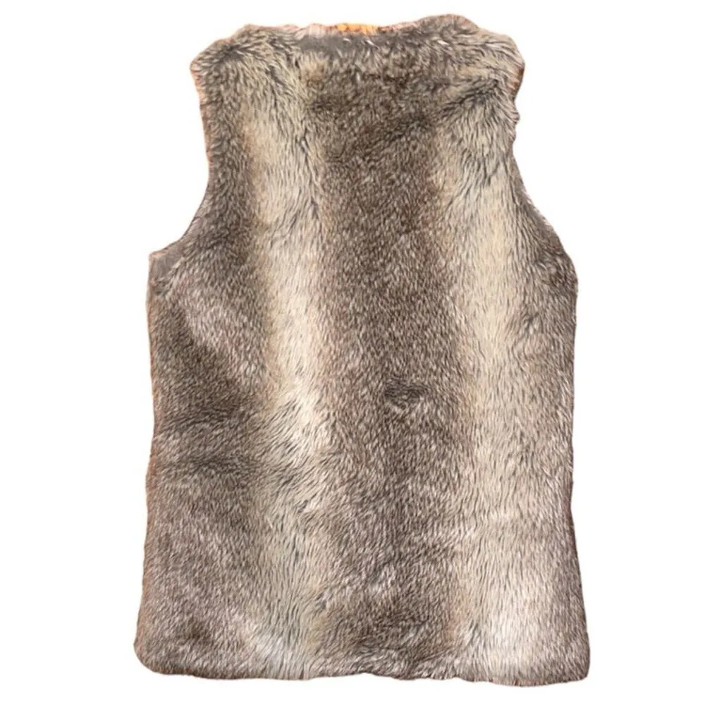 INC International Concepts Tan Ombre Faux Fur Vest size M/L Size M - Image 2