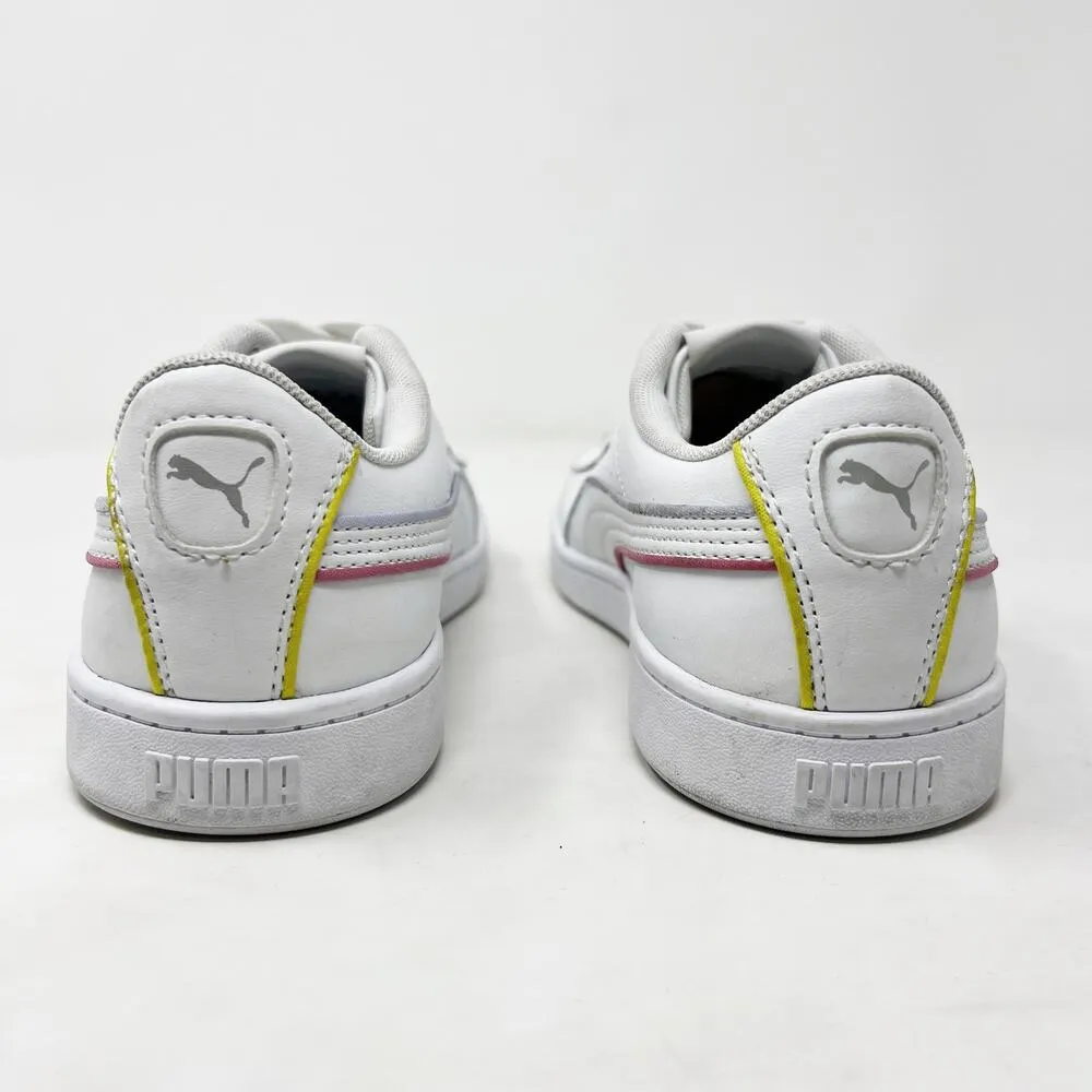 [PUMA] White Vikky V2 Leather Lace Up Casual Sneakers Soft Foam Comfortable Sz 8 - Image 8