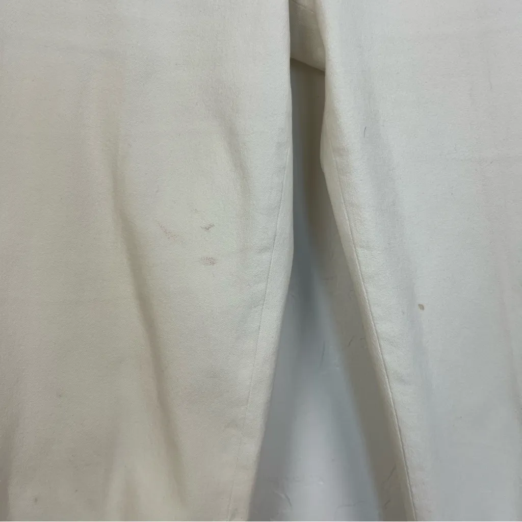 St. John White Cropped Straight Leg Pants - Image 4