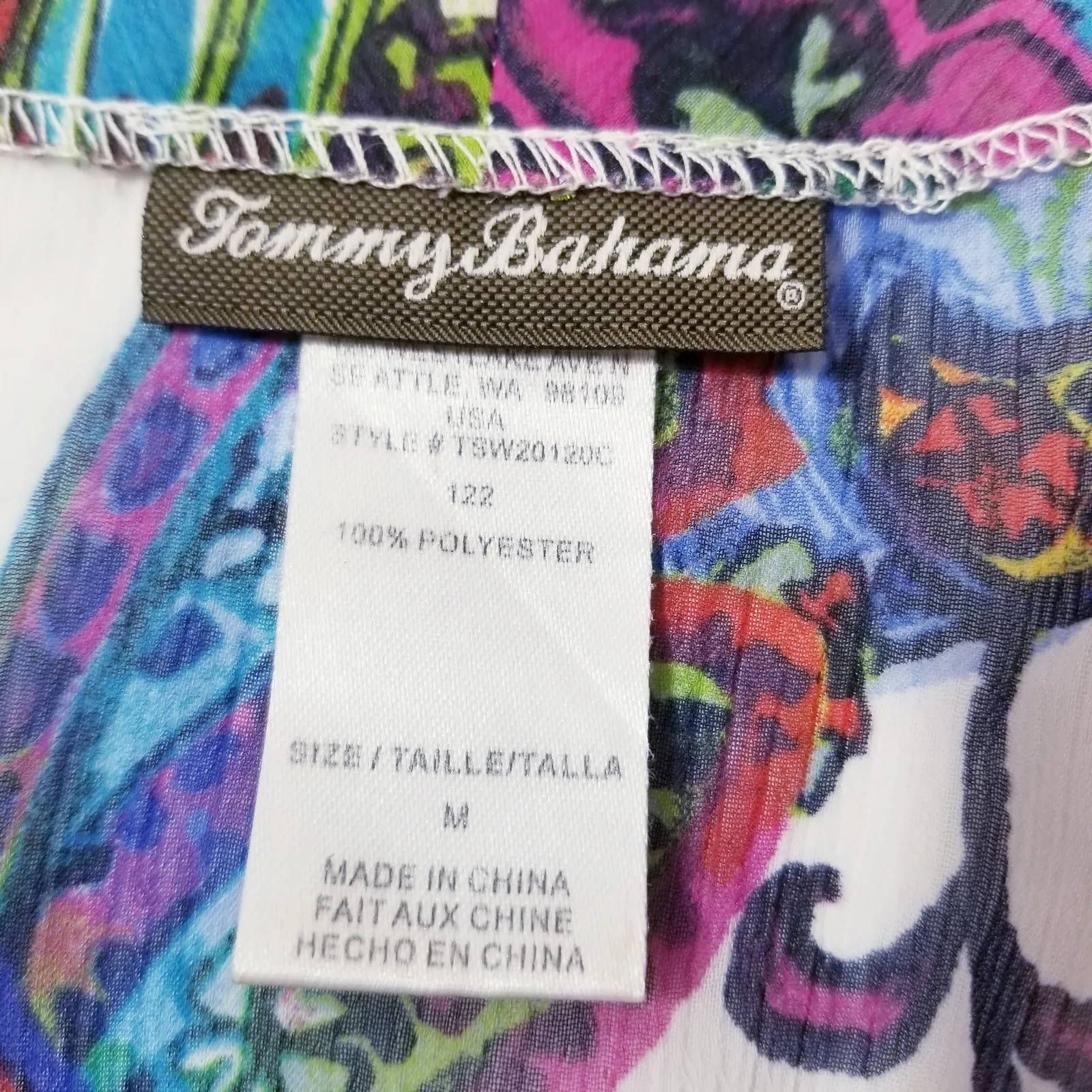Tommy Bahama Women Blue Purple Paisley Print Swim Tunic Beach Cover Up - Image 4