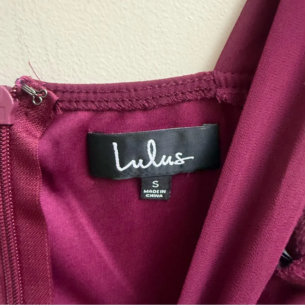 NWT LULUS Forevermore Burgundy Skater Dress Beautiful Size Small - Image 6