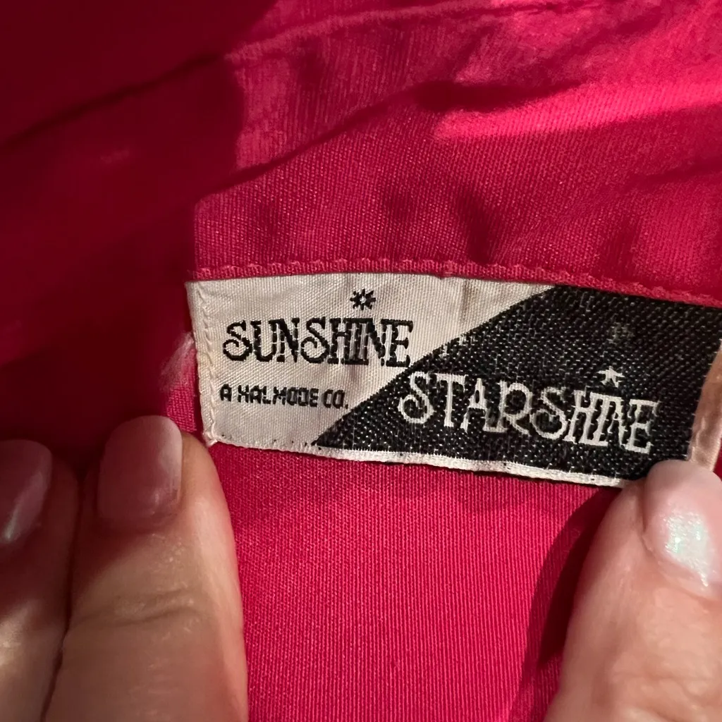 Vintage Shirt Dress with braided Belt sunshine and star shine Pink Size undefined - Image 7