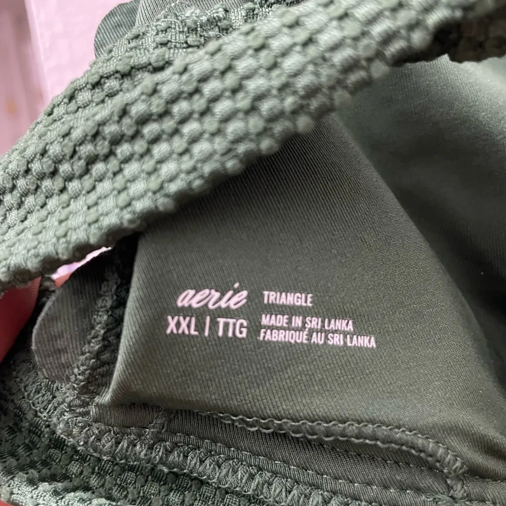 waffle knit green bikini top - Image 4