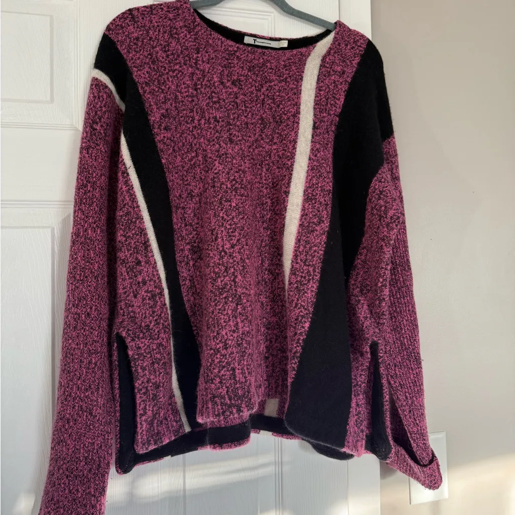 T Alexander Wang Wool Angora Fur Blend Pink Oversized Chunky Sweater - Image 6