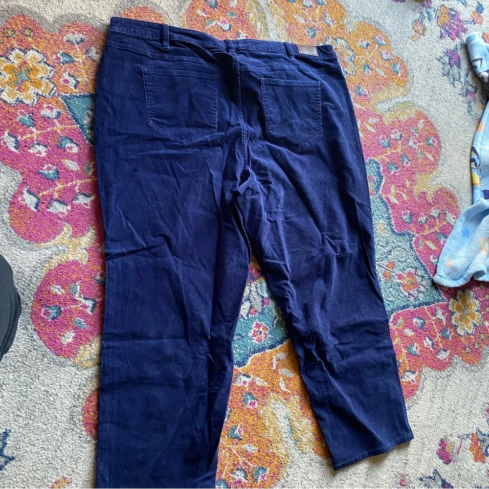 Lands End Women’s Blue Corduroy Capris Mid Rise Straight Size 24w - Image 2