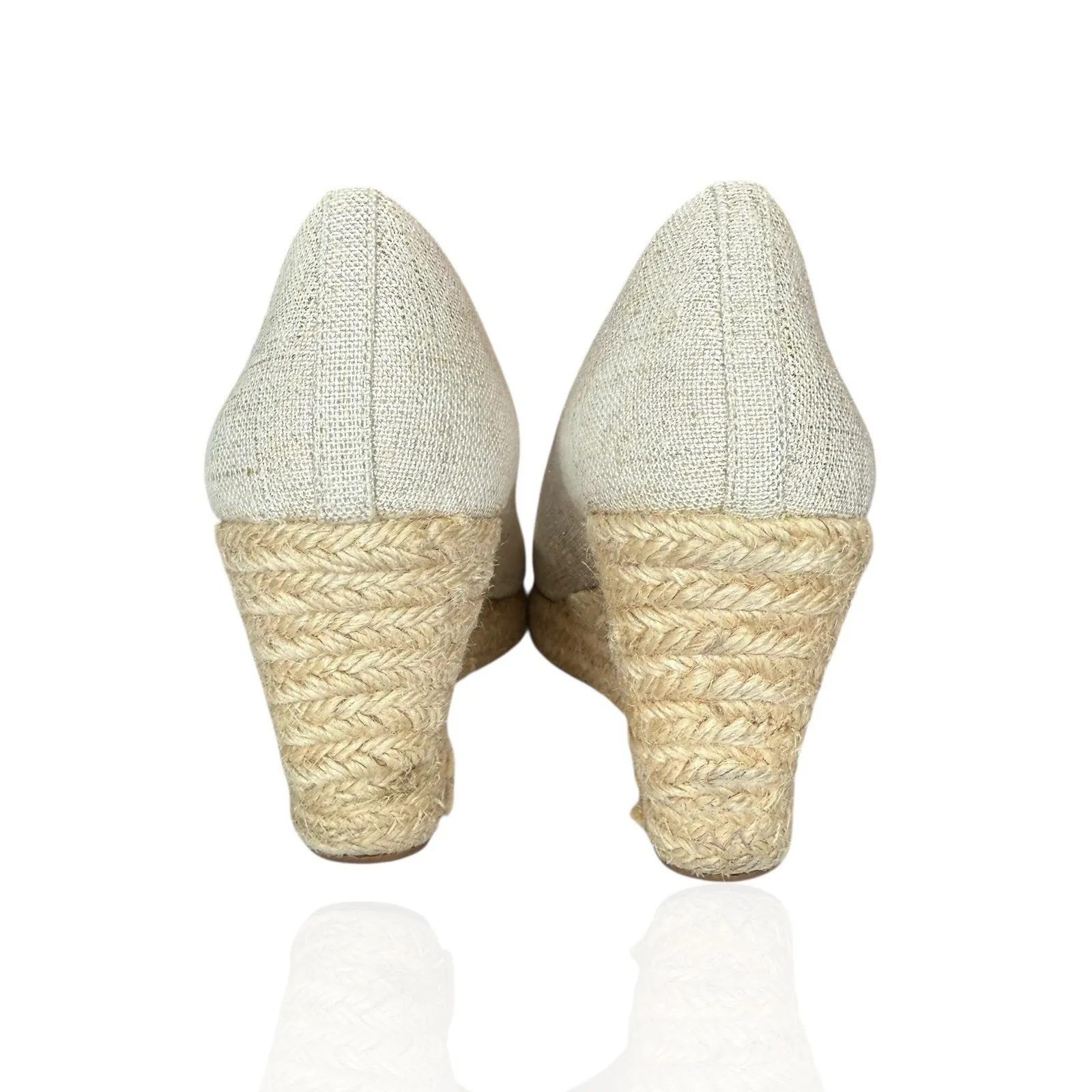 J. Crew Women's 8.5 Seville Espadrille Slip On Wedges Heels Gold Metallic Beachy - Image 7