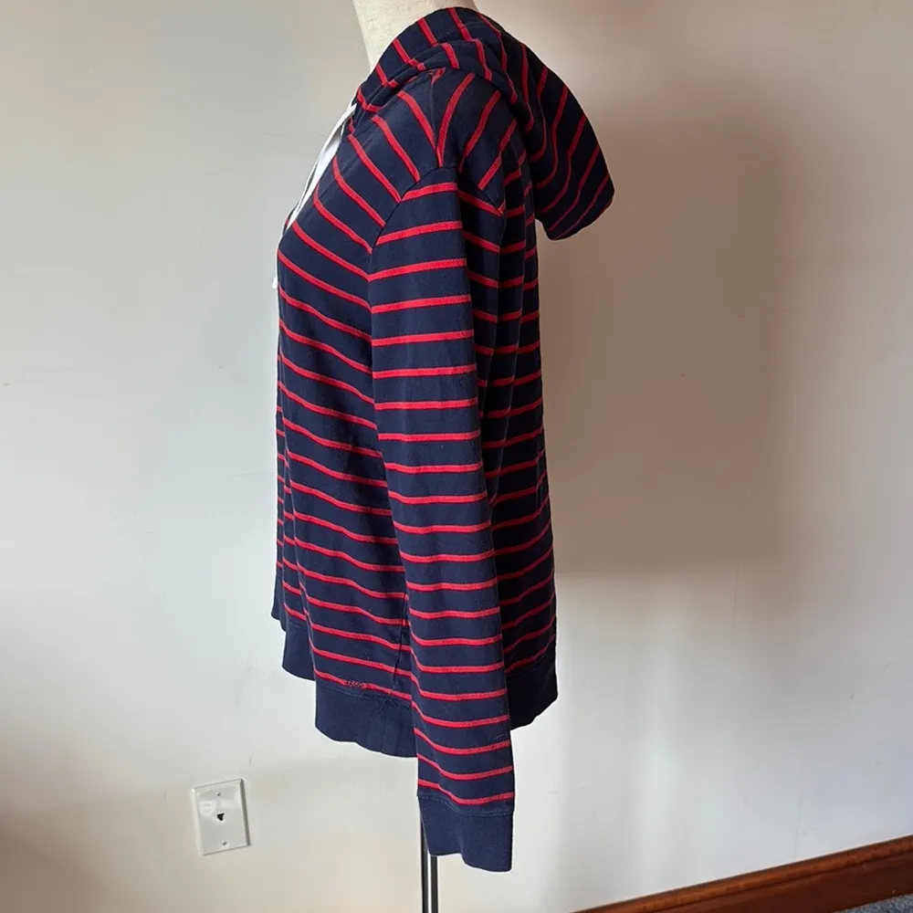 Izod Striped Blue and Red Hoodie Sweatshirt - Image 3