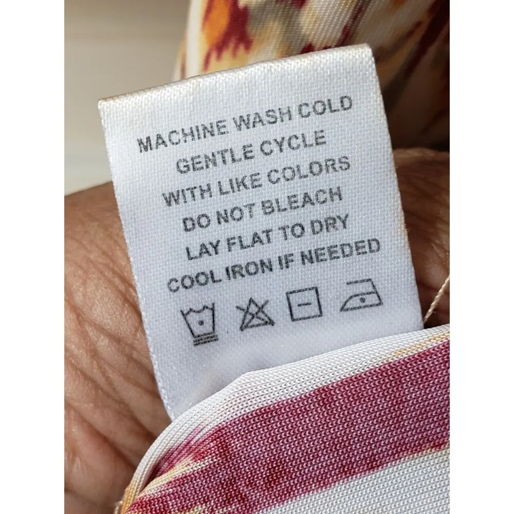 Tacera Midi Dress Womens S Multi Patterned Polyester Foldable Sleeve Quarter Zip - Image 7