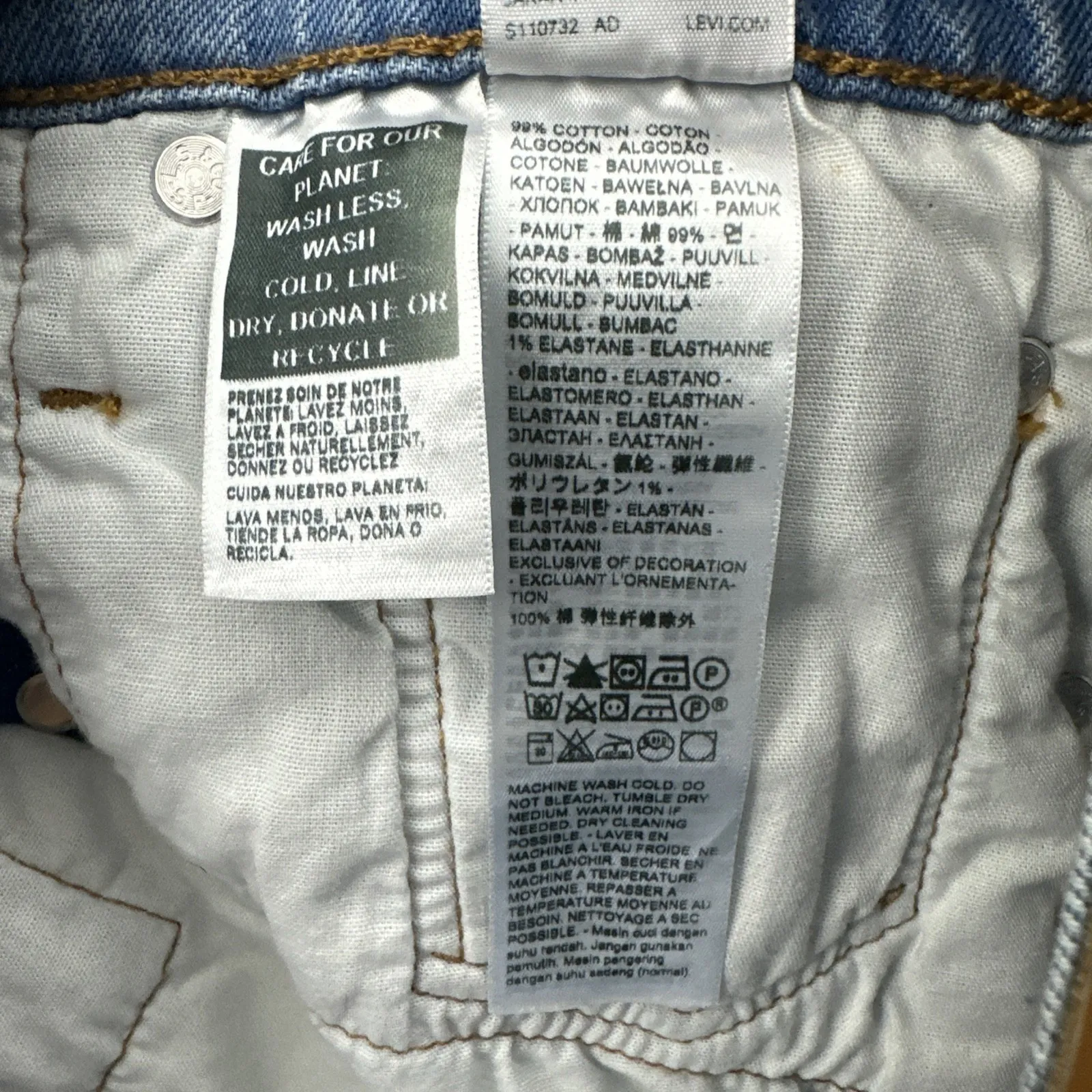 NWT Levi's 501 Original Fit High Rise Shorts Cut Off Festival Stretch 2" Size 26 - Image 5