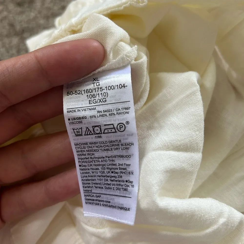 🦋 NWT Gap Pull On Linen Cream Off White Shorts Size XL - Image 5