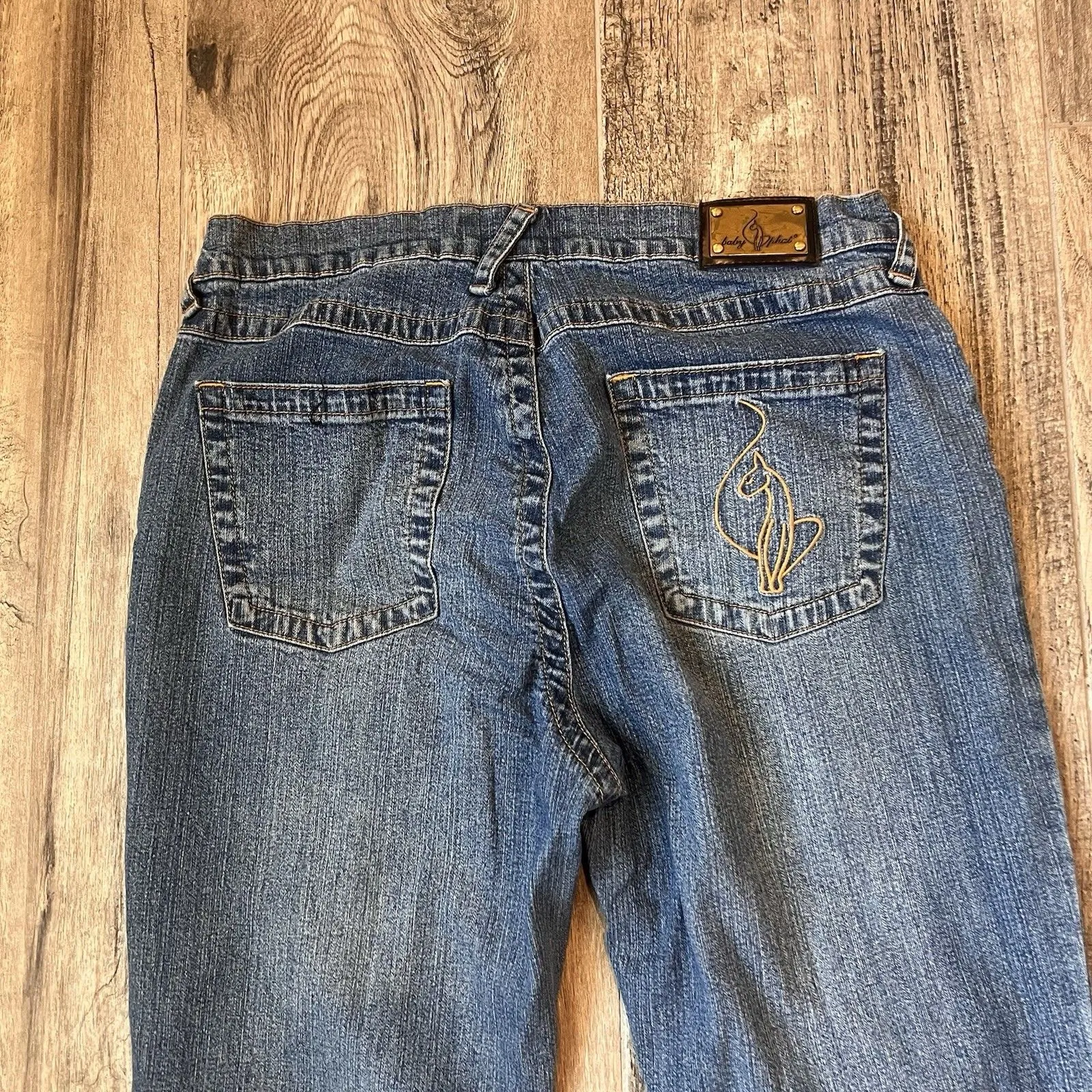 Baby Phat Jeans Bell Bottoms Size 14  Juniors Mid-Rise Vintage Blue Jeans #91 - Image 11