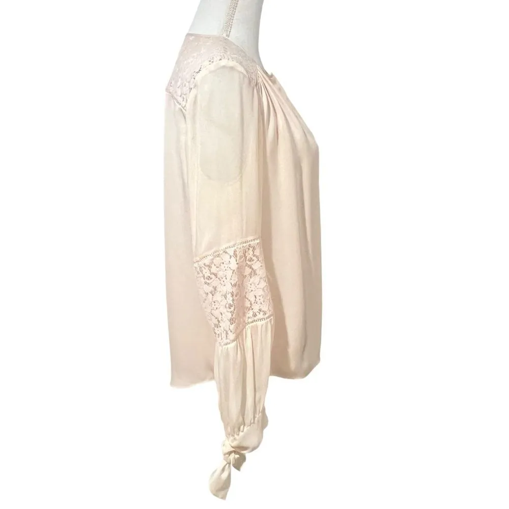 Rebecca Taylor Womens Silk Tunic Top Size 8 Lace Coquette Career Feminine Office - Image 4