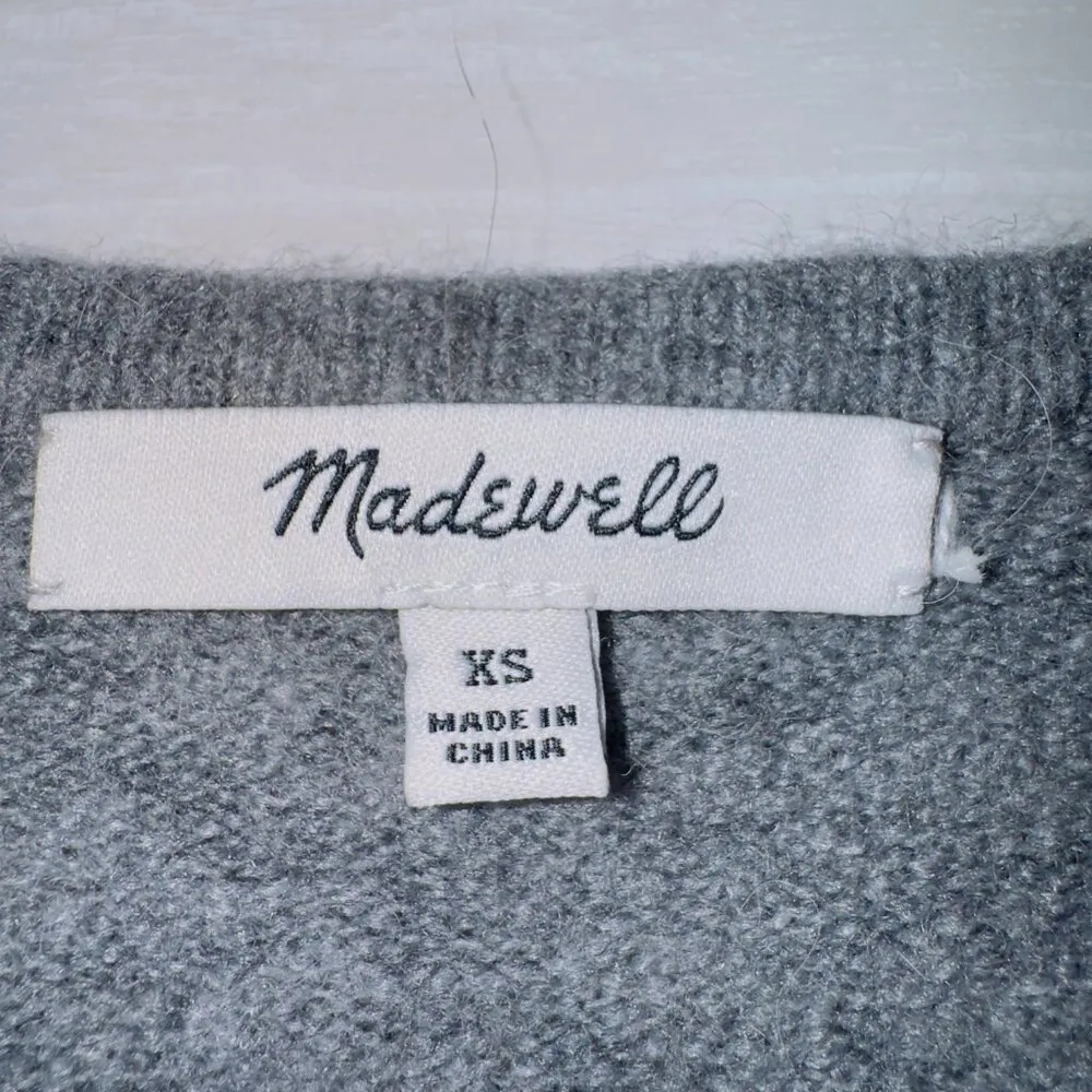 Madewell Gray Knit Cozy Walker Cardigan in Coziest Yarn Style size XS - Image 3