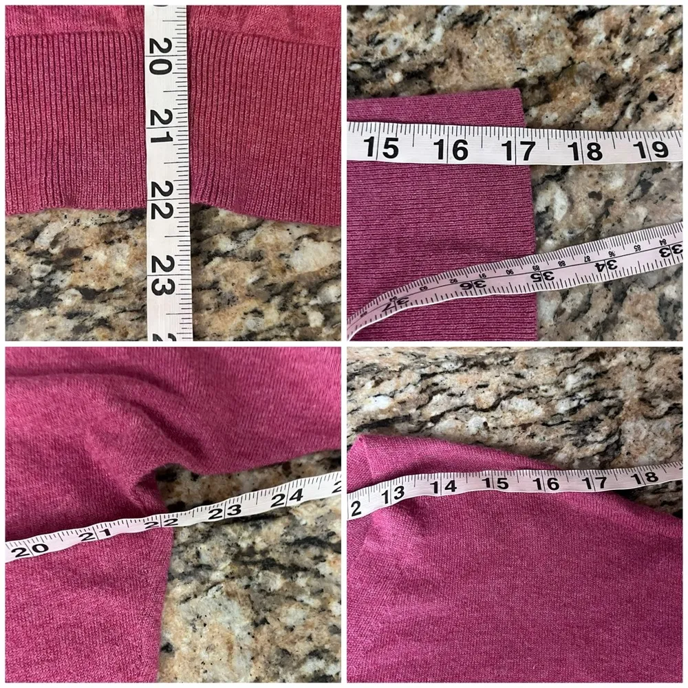 CHAPS Purple Cropped Sweater Preppy Coastal Beach Coquette Preppy Cotton Boho M - Image 6