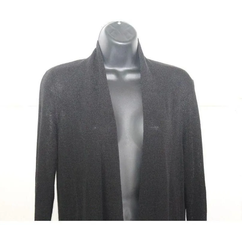 Eileen Fisher Black Open Front Knit Cardigan Size XS Womens - Image 2