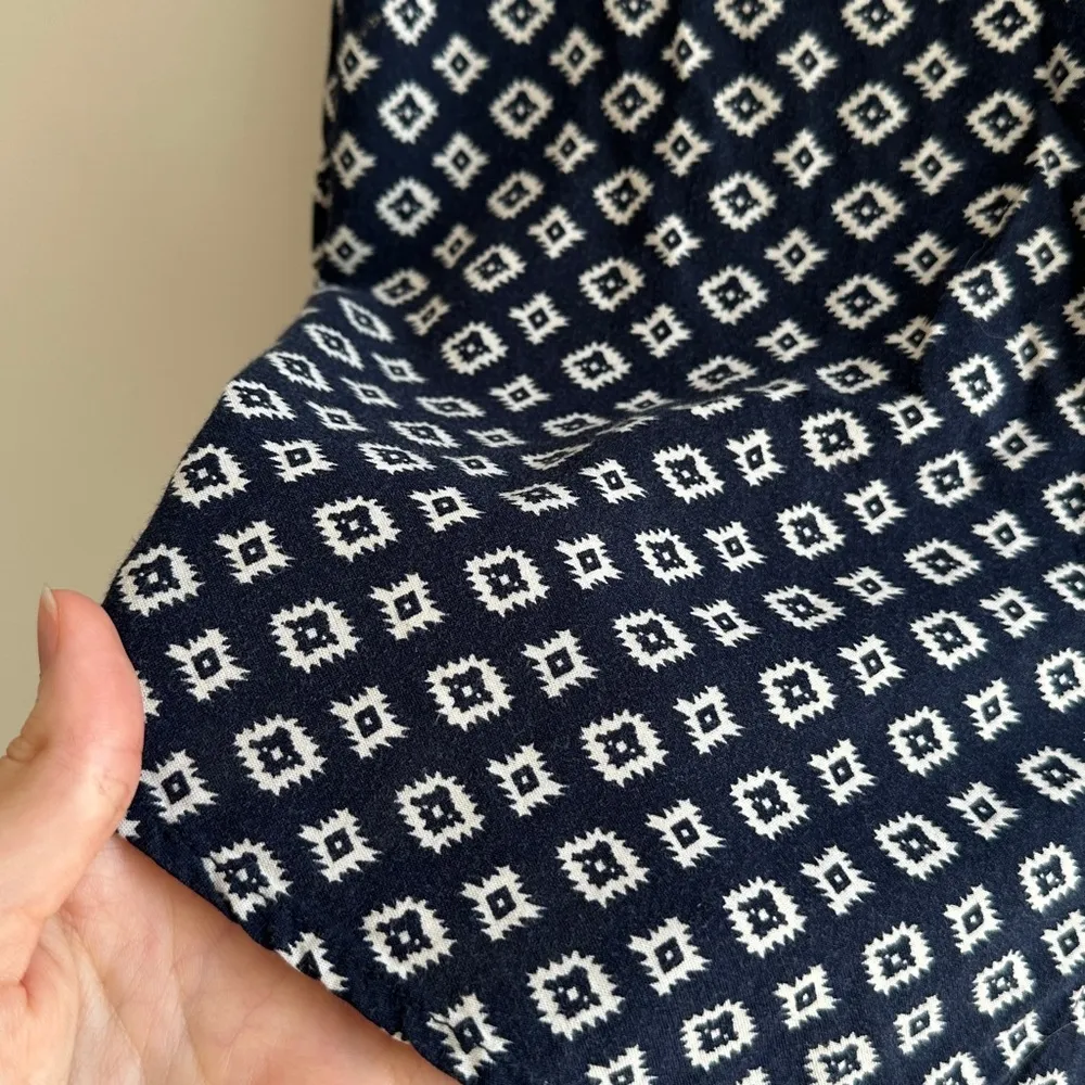 Jachs Girlfriend Diamond Aztec Print Button Down Polo, Large, Navy Blue/White - Image 13