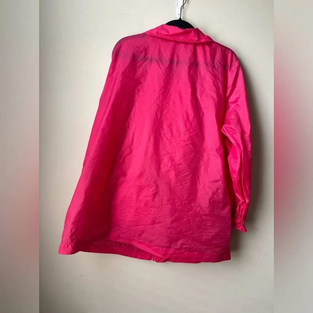 Woman Within Pink Nylon Rain Resistant Zip Up Jacket Size 1X 22/24 - Image 4