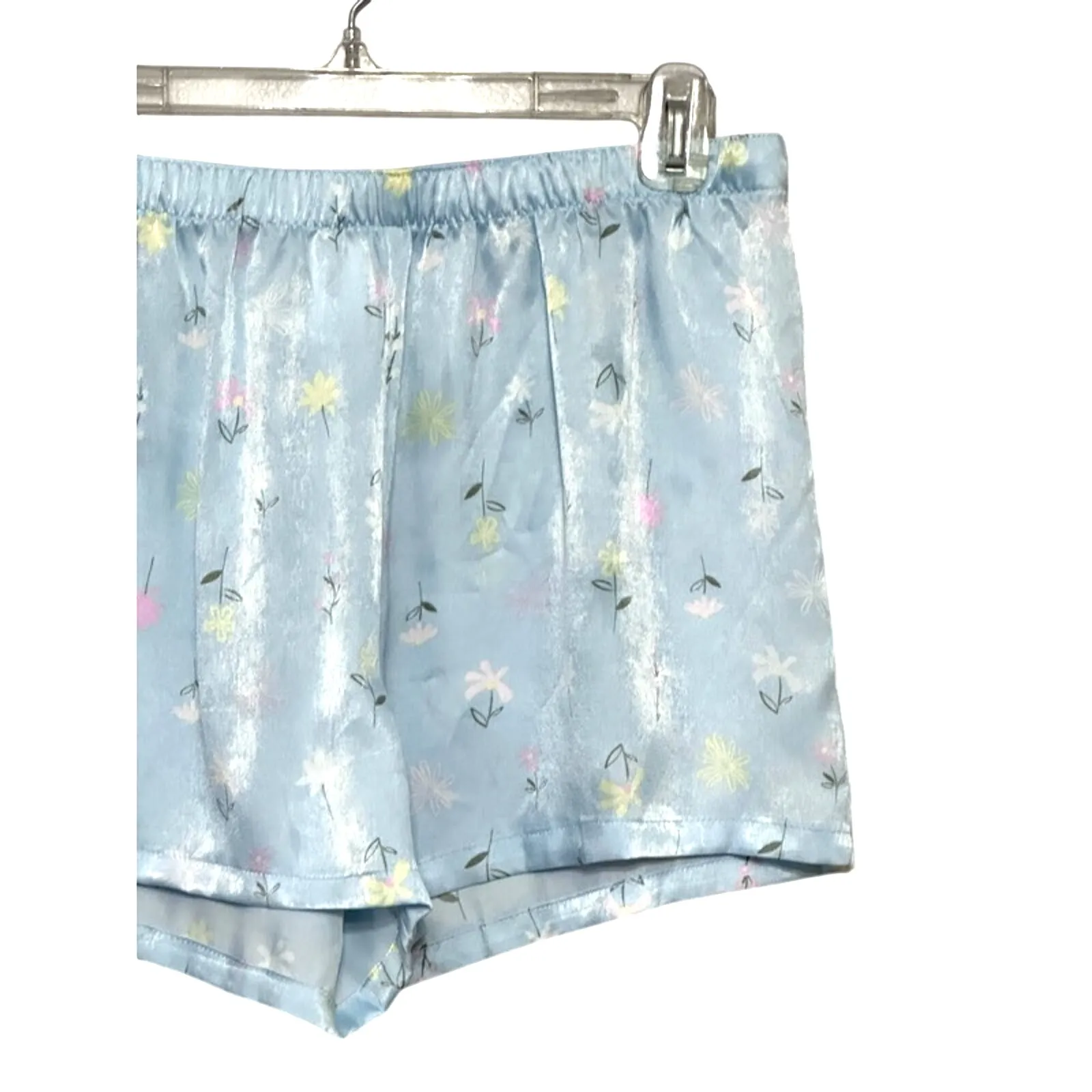 Abound Lounge Sleep Shorts Floral Print Elastic Waist Pull On Blue W Small NWOT - Image 2