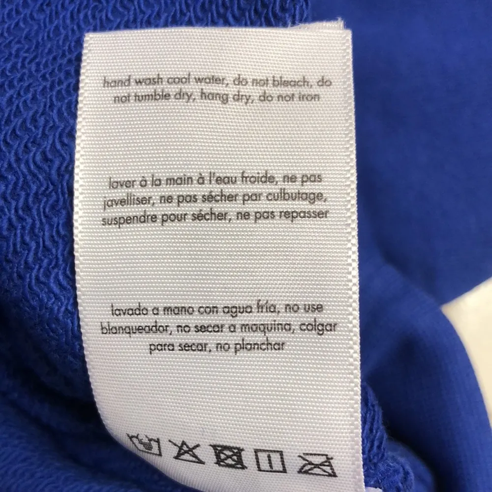 NWT WeWoreWhat Cropped Sweatshirt Half Zip Pullover Terry Cobalt Blue Collared L - Image 7