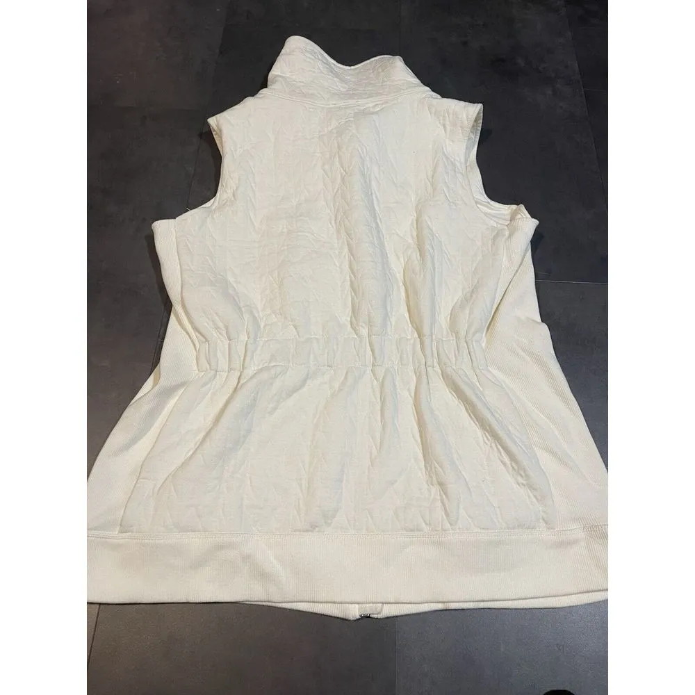 Talbots Cream Quilted Puffer‎ Full Zip Vest Size Size 1X. D-321 - Image 7