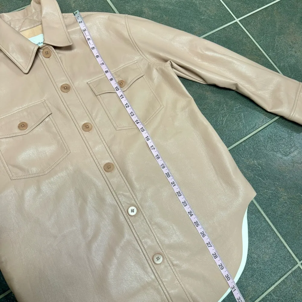 Wilfred The Ganna Shirt Jacket Button Up Vegan Faux Leather Light Pink Small S - Image 10