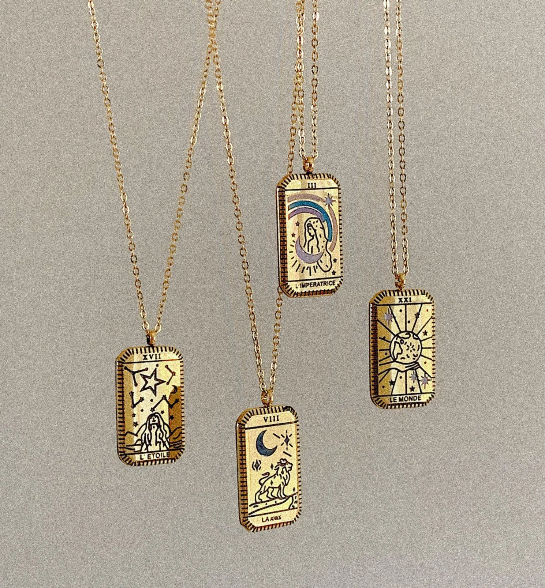 Pendant Necklace Gold Necklace Rectangle Pendant Necklace - Image 4