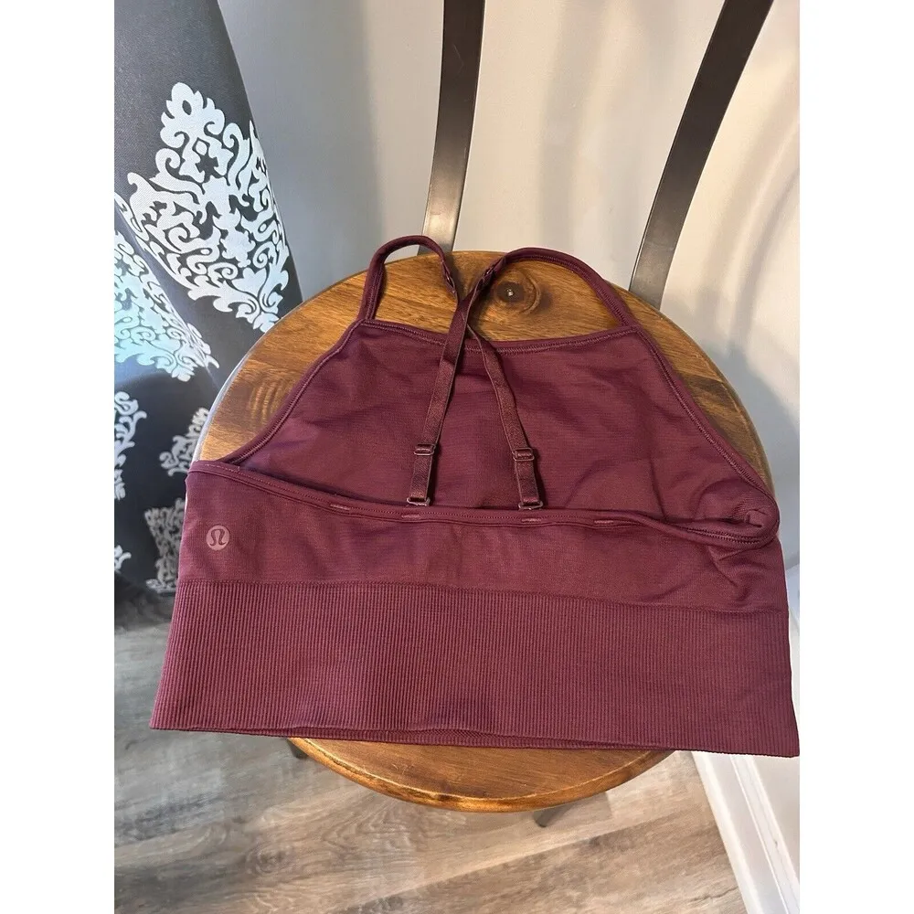Lululemon Longline Bra B/C Cup Full Support Convertible Straps Burgundy Maroon 2 - Image 2