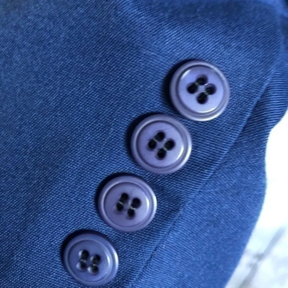 Vintage 80s Austin Hill Blue Wear To Work Union Label Blazer Jacket Size 10P - Image 7