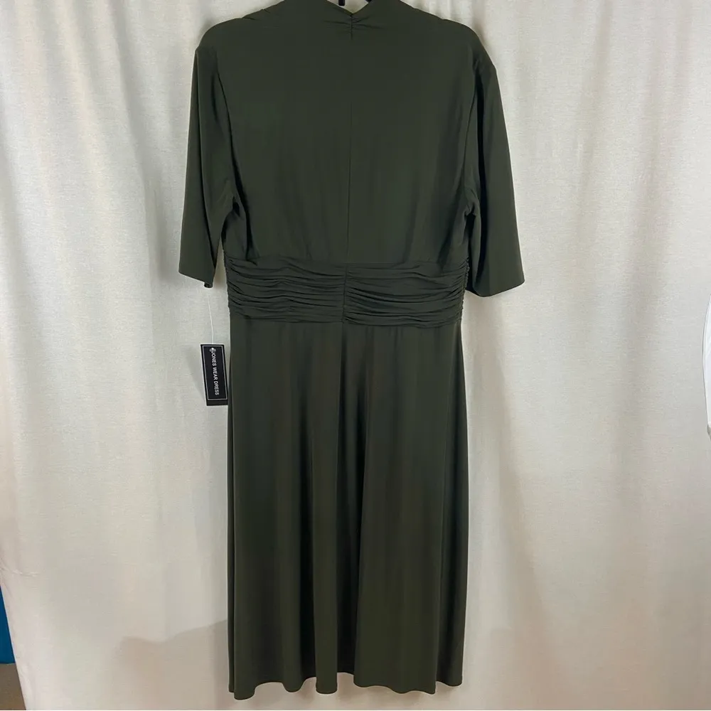 Jones Wear Olive Green Day to Dinner Dress Women’s Size 16 New With Tags - Image 95