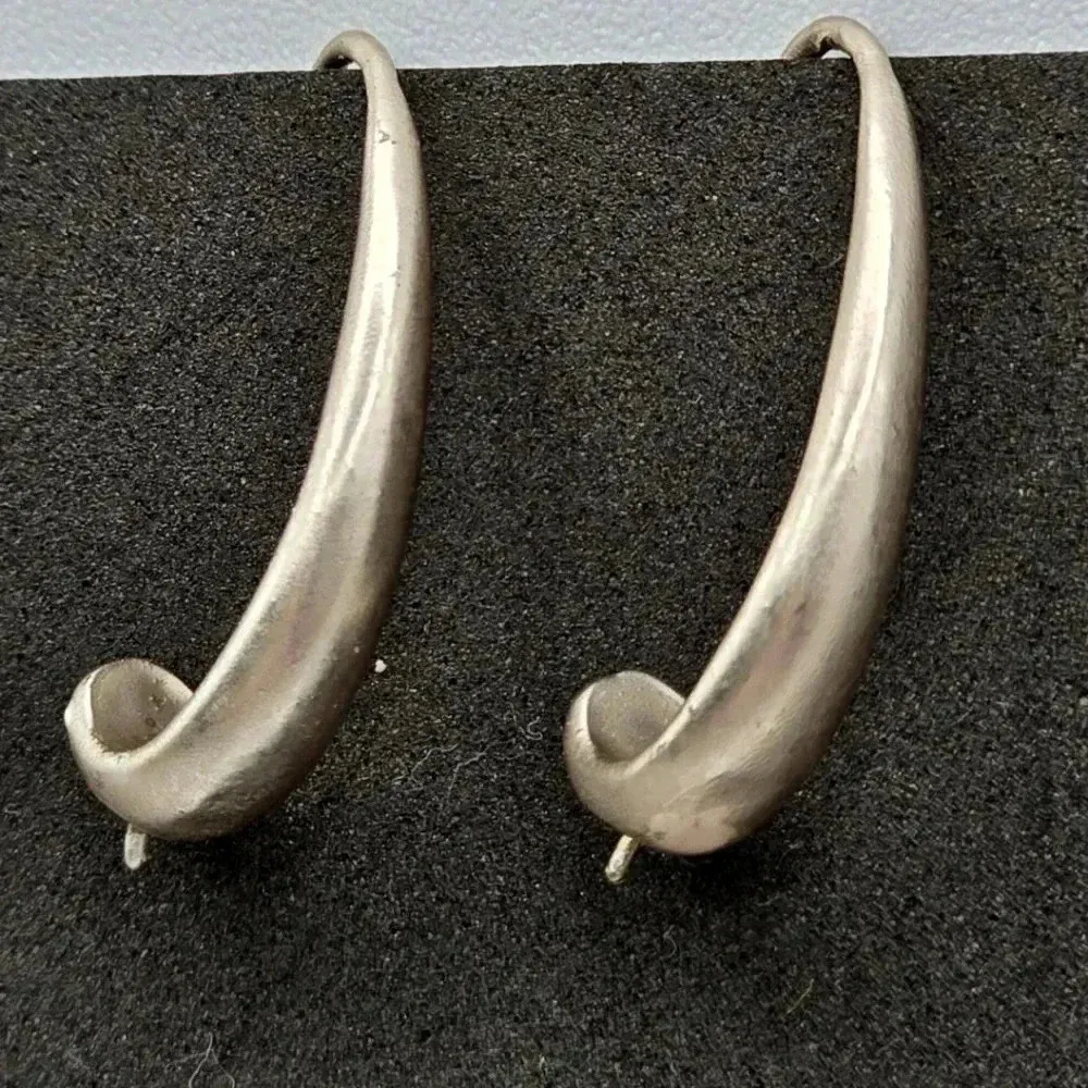 Silver Open Hook Stud Dangle Earrings‎ Boho Retro Fashion Jewelry E30 - Image 2