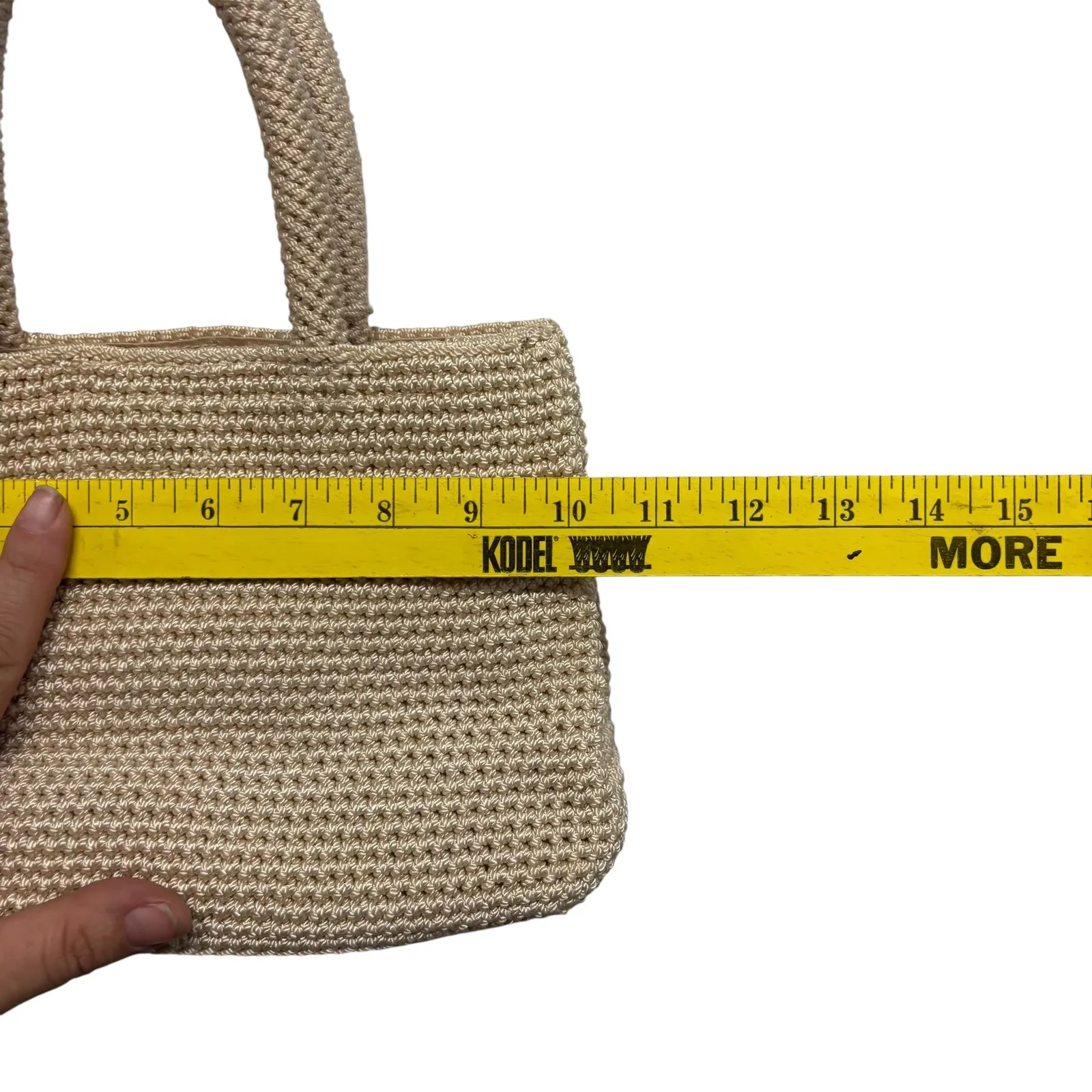 The Sak Tan Crochet‎ Woven Elbow Bag Purse Neutral Handbag Color Natural - Image 8