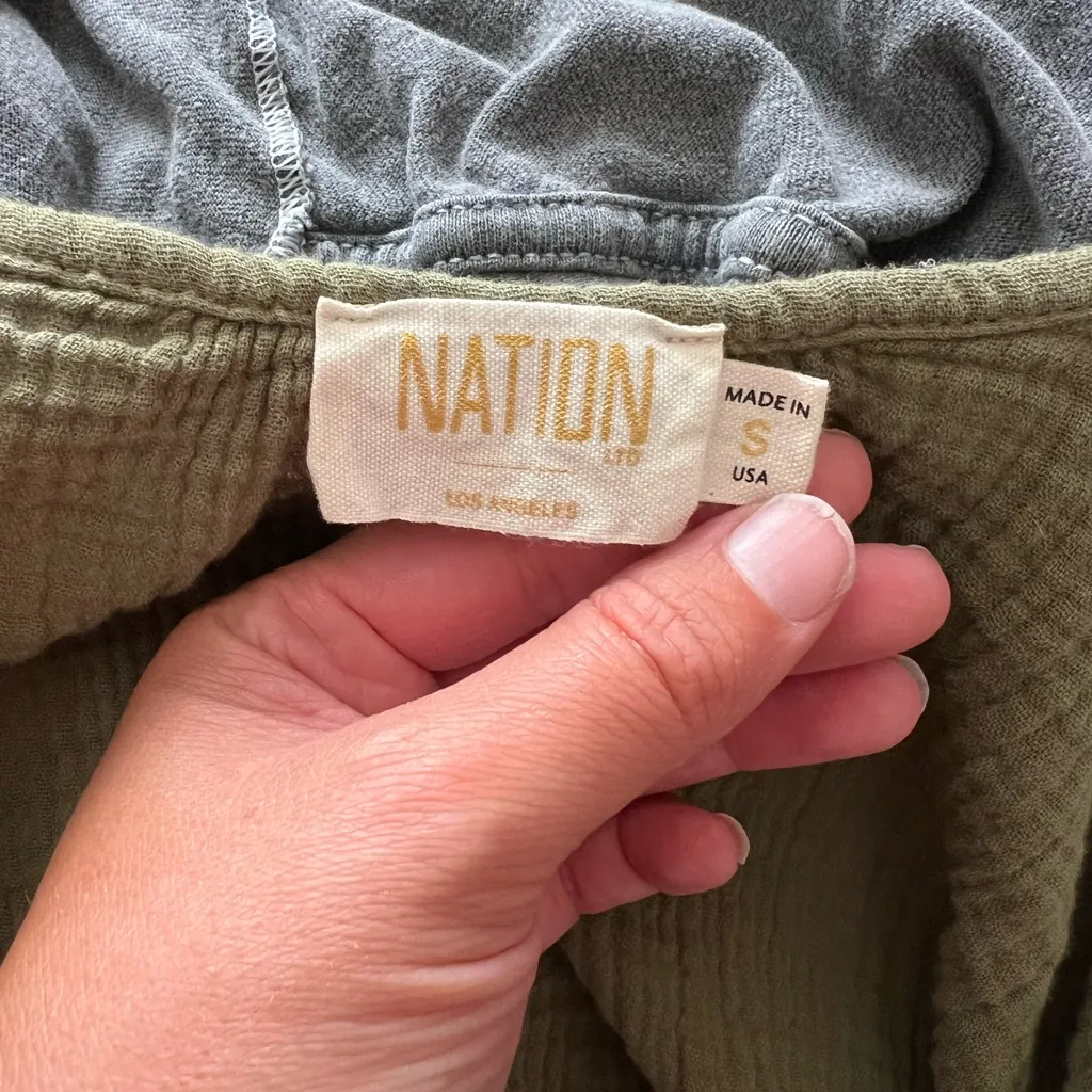 NATION LTD Mariah Easy Romper cotton green small - Image 10