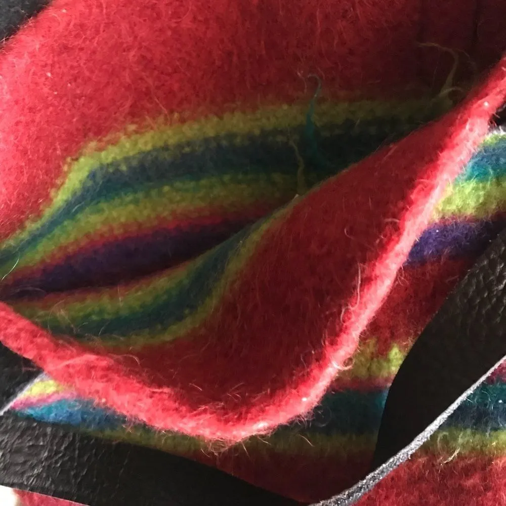 Leather & Wool‎ Sweater Purse Red - Image 5