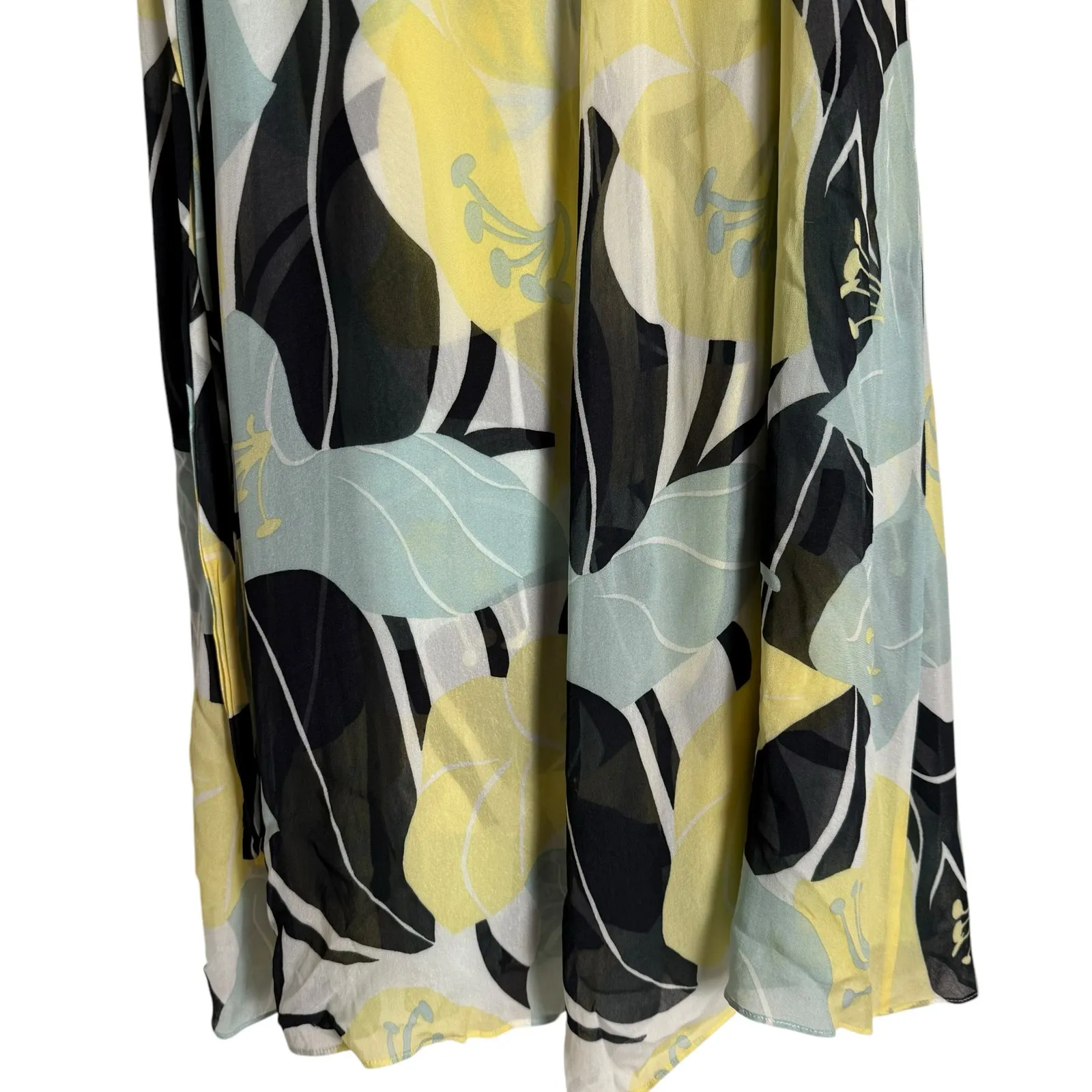 The Kooples Tropical Floral Print Viscose Ruffled Hi-Low Midi Wrap Skirt XXS - Image 12