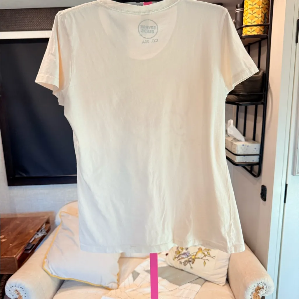 White and Red 'Girl Power' Tee size small - Image 6