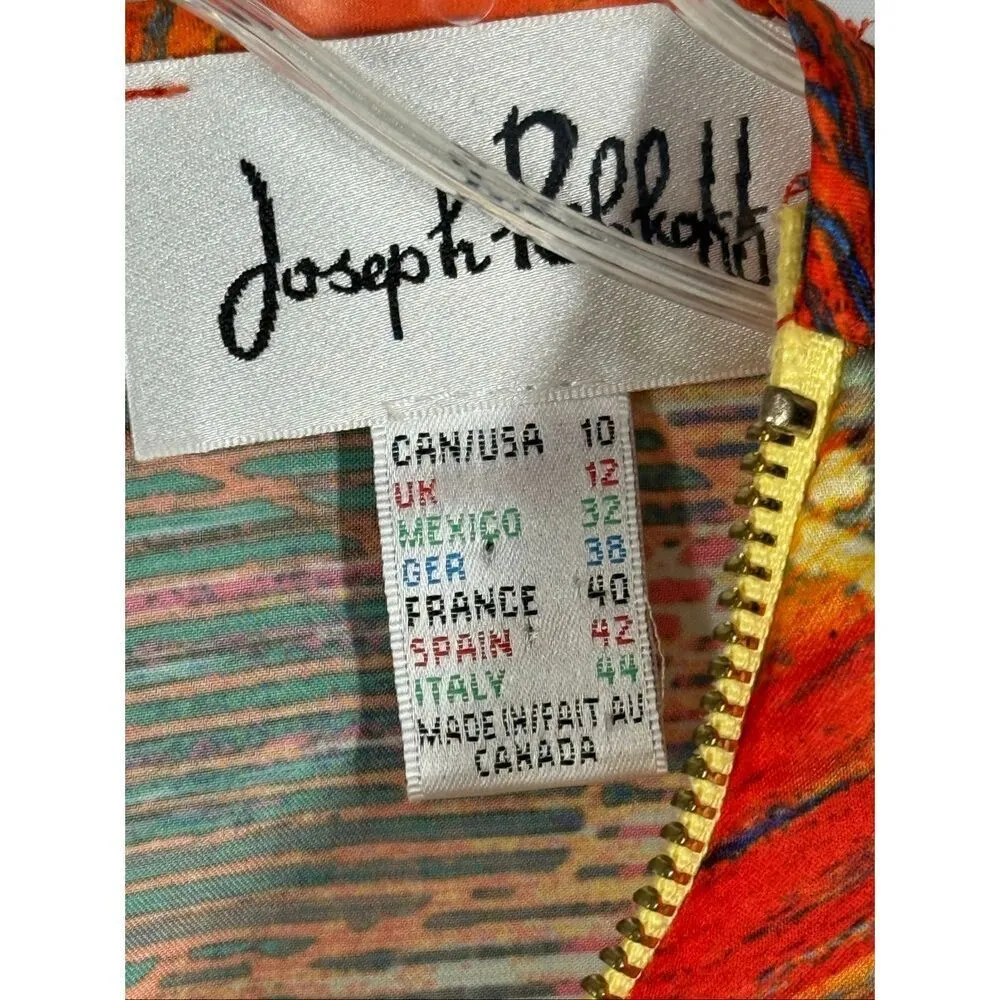 B7 Joseph Ribkoff Women 1/2 zip satin blouse top size 10 - Image 3