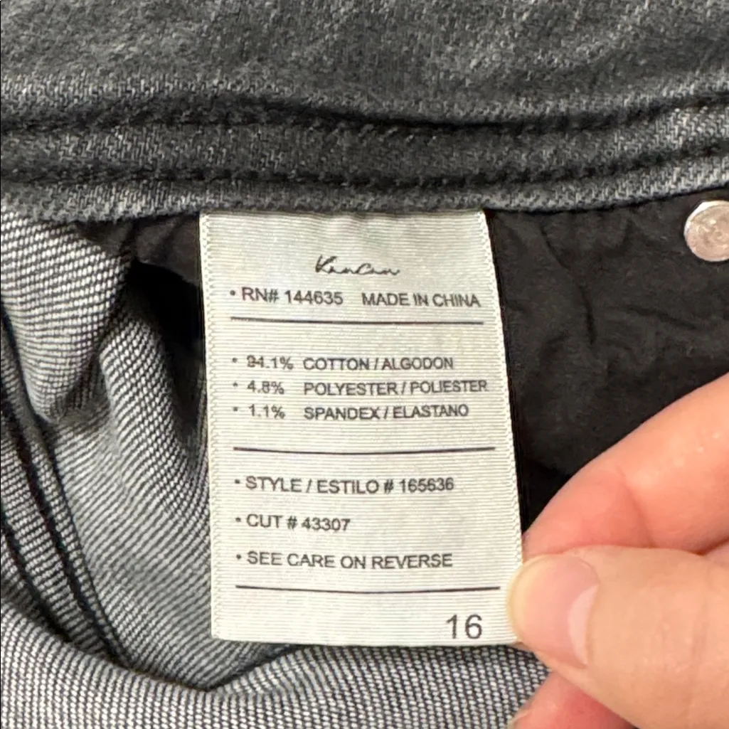 KanCan for Maurices Skinny High Rise Frayed Ankle Hem Faded Black Denim Size 29 - Image 11