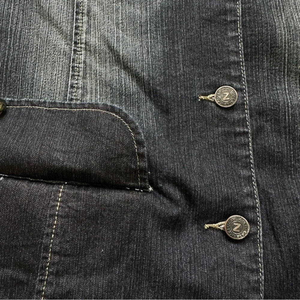 NWT Z Cavaricci Dark Denim Jacket 2X Stretch Contrast Stitching Notched Lapel Blue - Image 7