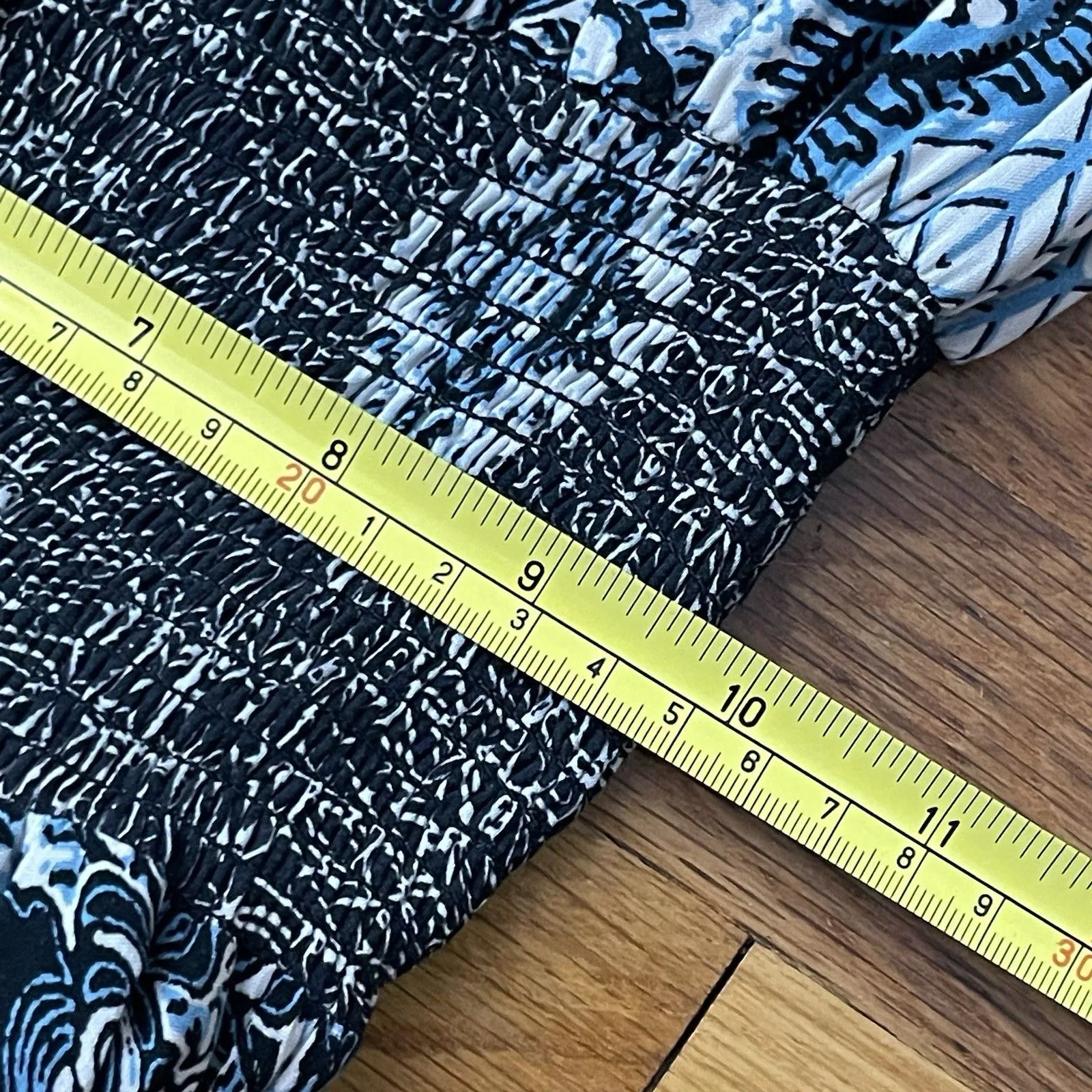 FREE PEOPLE Mexicali Rose Smocked Waist Maxi Dress Blue Size XS Boho Bohemian - Image 12