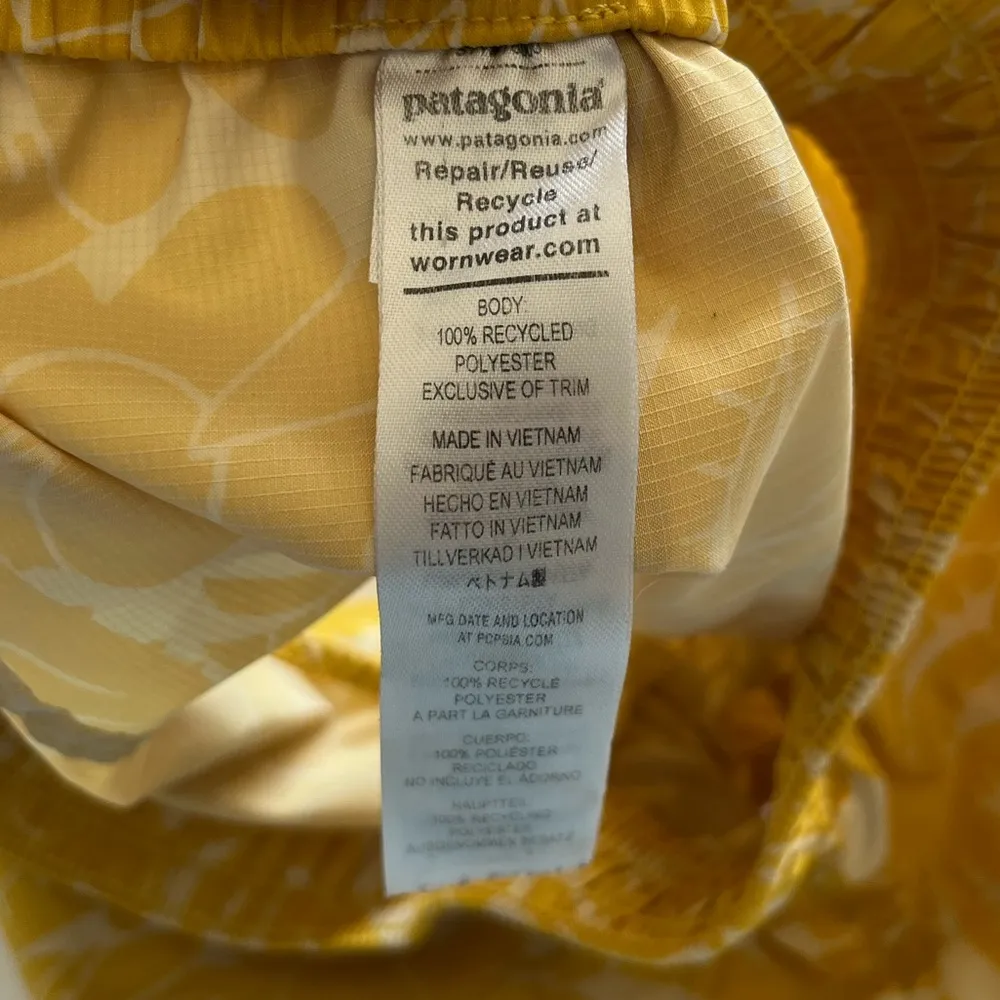 Patagonia Planing Floral Tropical Board Shorts White Yellow Size XS - Image 7