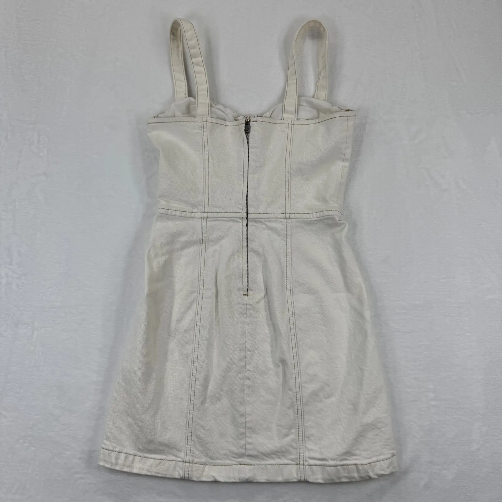 Reformation Jeans Nikki Bustier Denim Mini Dress Vintage White cream 2 revolve - Image 10