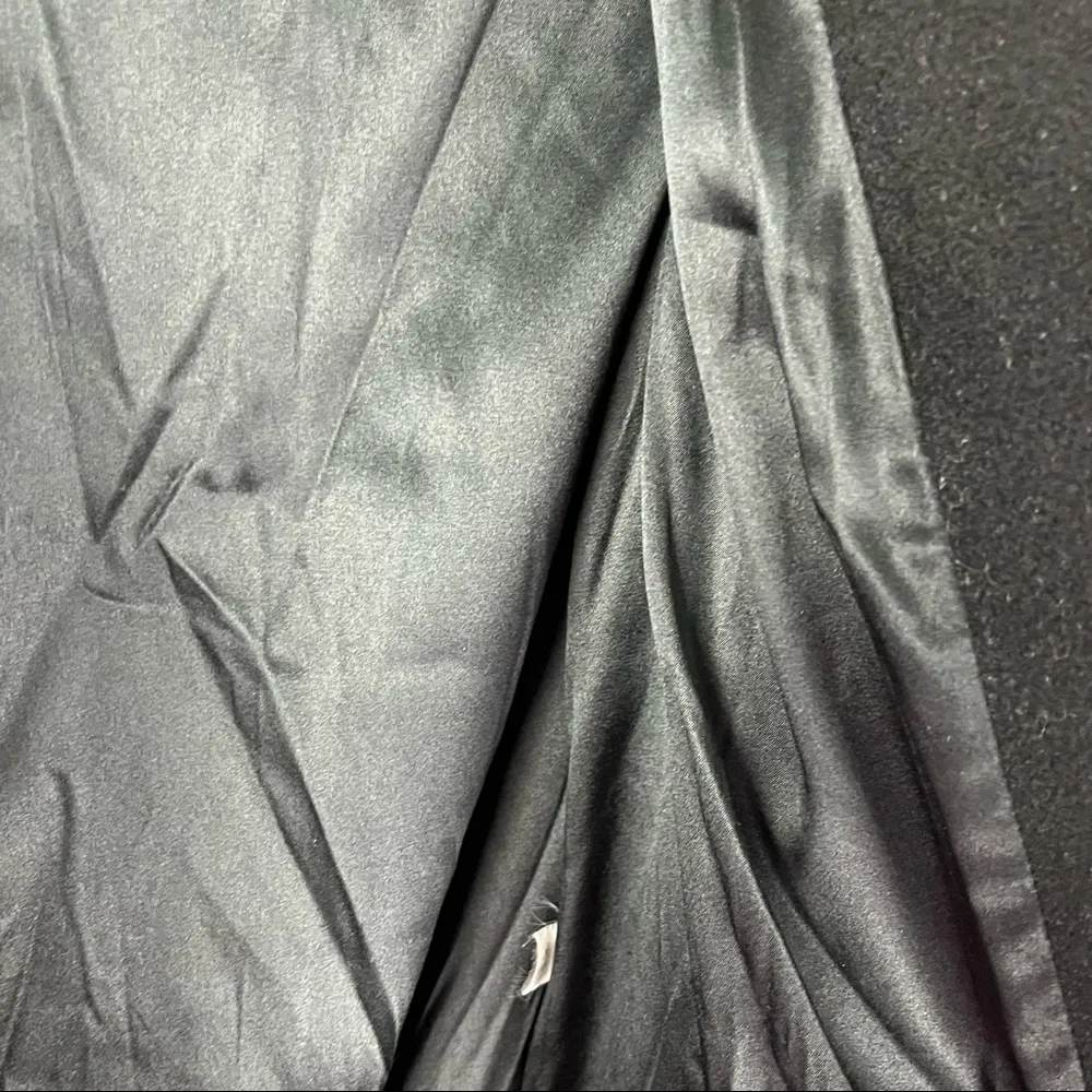 DIANE VON FURSTENBERG Black Wool Blend Silk Lining Double Breasted Lined Coat 6 - Image 5