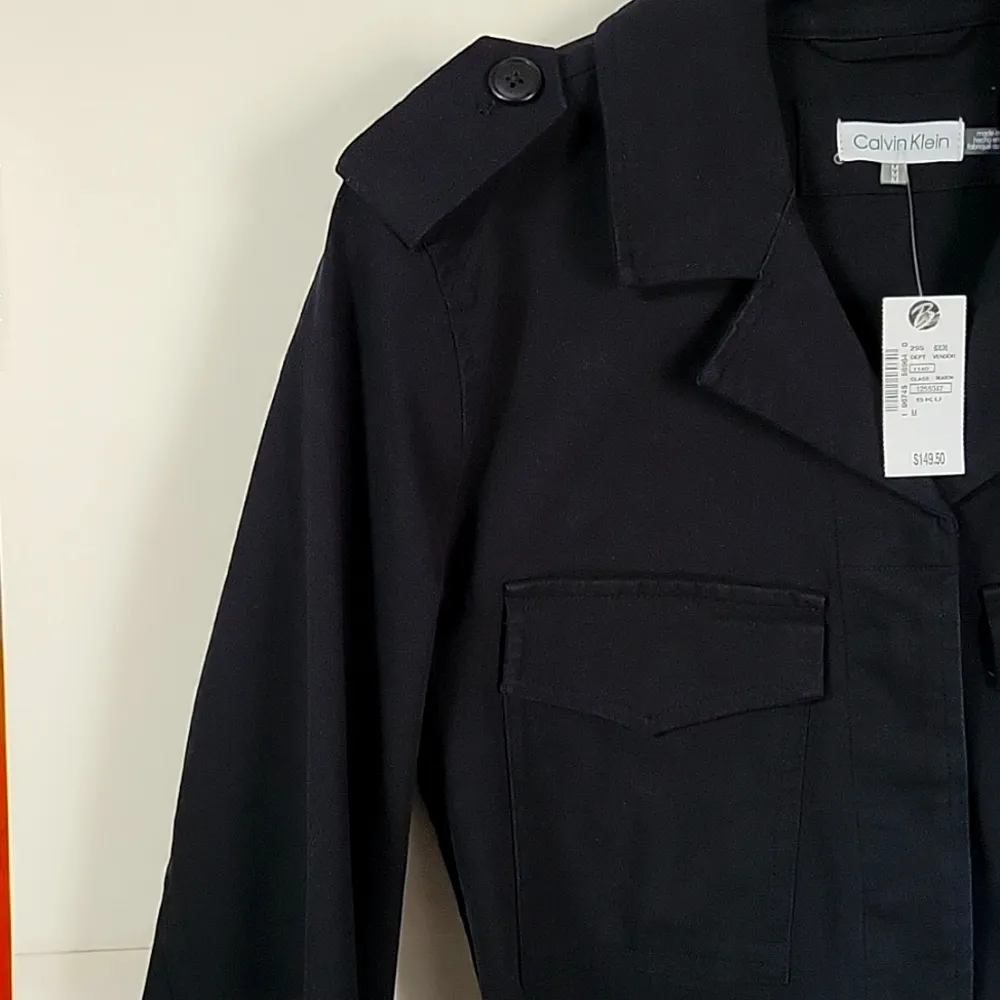 belted button-up Jacket Black Size M NWT - Image 8