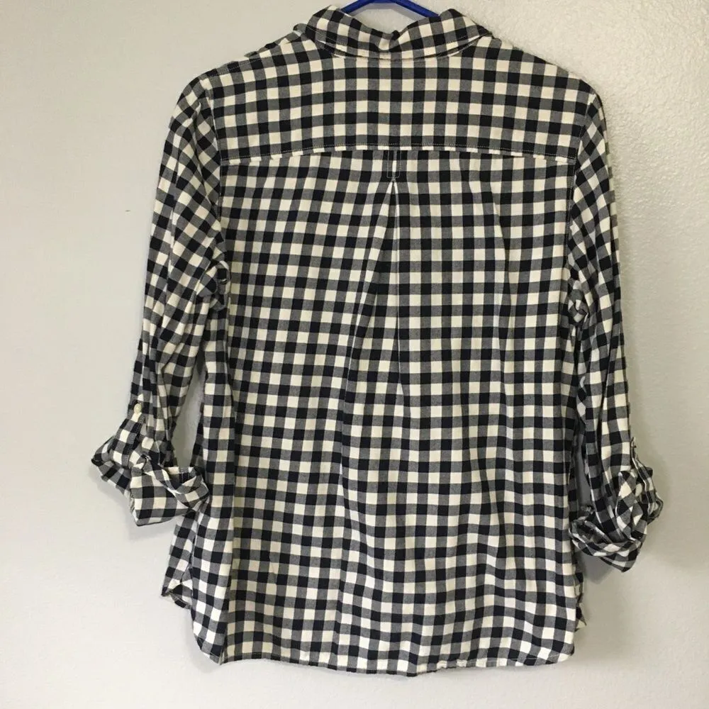 Tommy Hilfiger Checkered Blue and White Flannel Size Large - Image 11