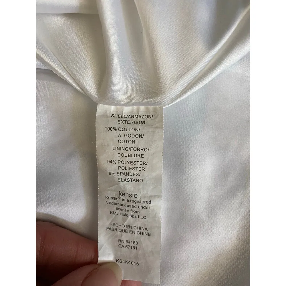 Kensie White Eyelet Peplum Sleeveless Top Size M - Image 4