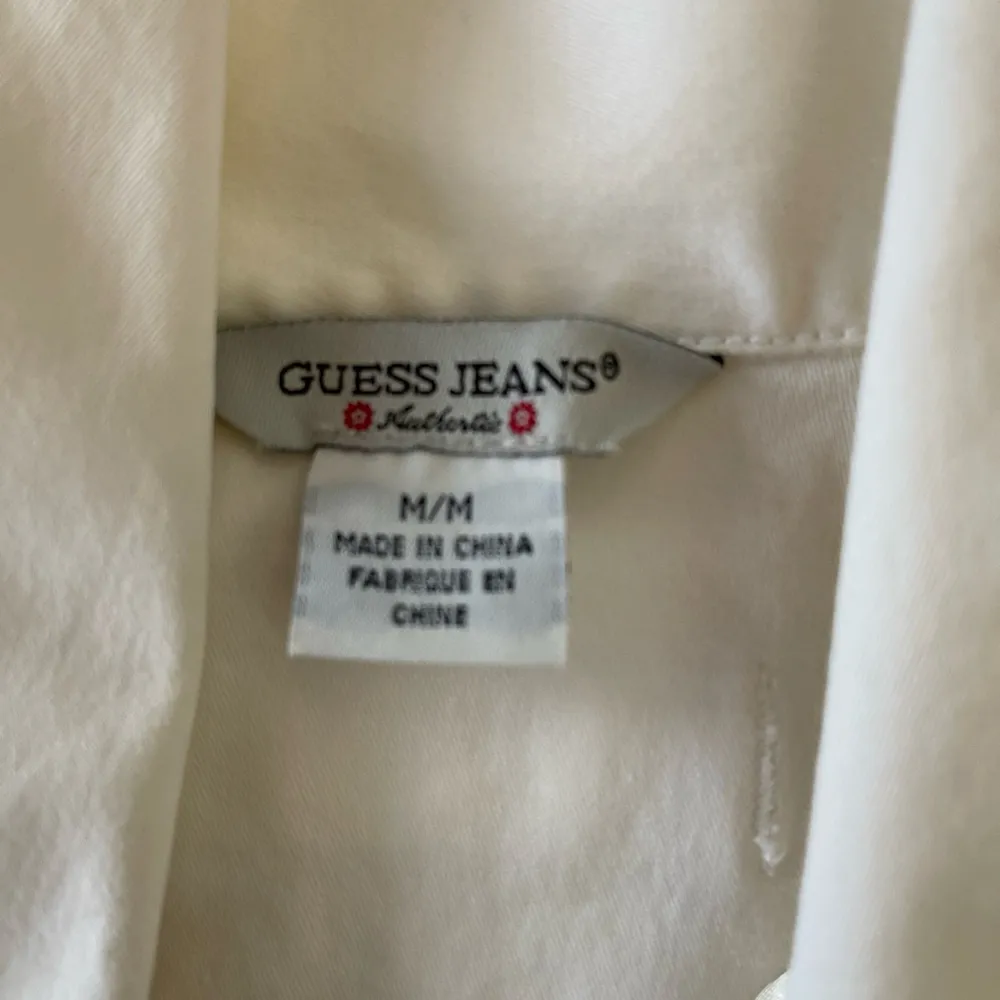 Guess Jean Blazer Jacket Women size M stretchy Coastal Denim cream color - Image 7