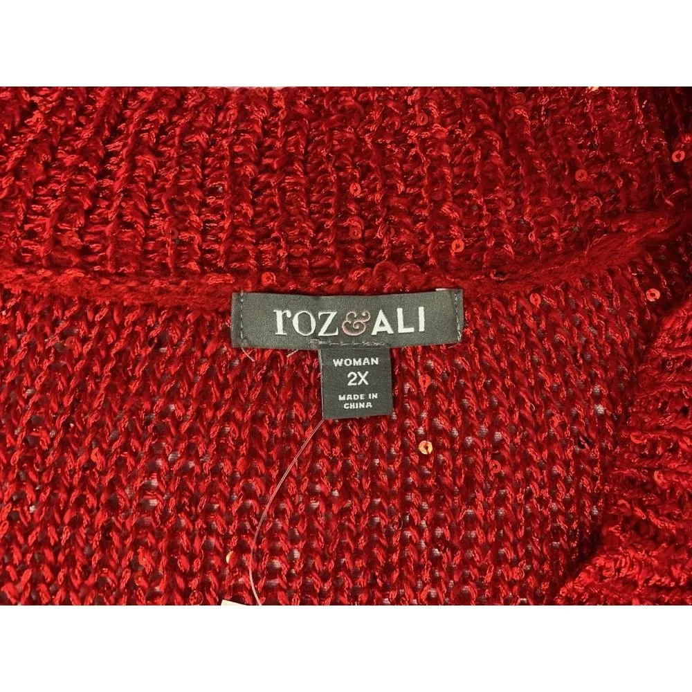Roz & Ali Women's Ruby Red Cardigan - Image 3