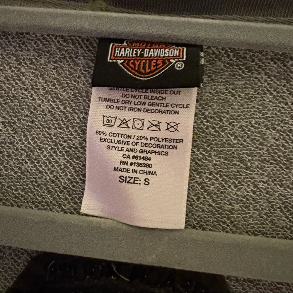 Harley Davidson Motorcycles Embroidered Short Sleeve Sweatshirt Shallotte, NC Green - Image 3